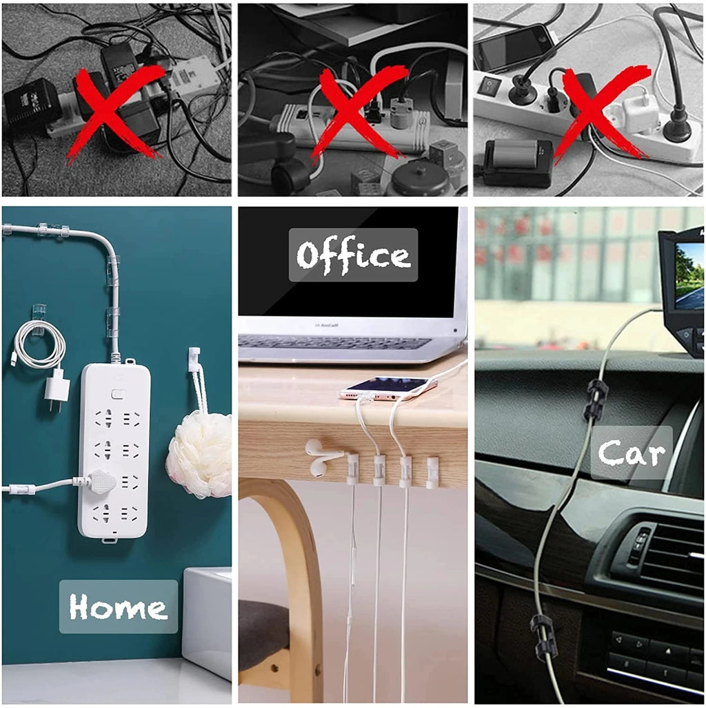 Self-Adhesive Cable Clips – Cord Organiser