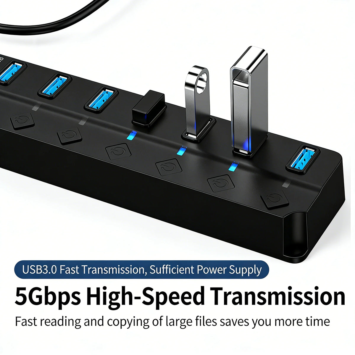 USB 3.0 Hub – 4 or 7 Ports, Independent Switches