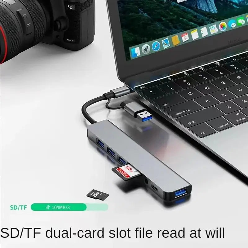 8-in-1 USB-C Hub – SD Card, USB 3.0, Docking