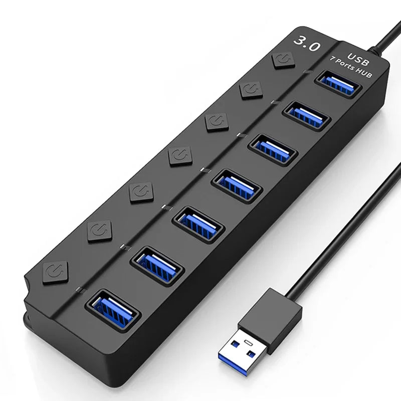 USB 3.0 Hub – 4 or 7 Ports, Independent Switches