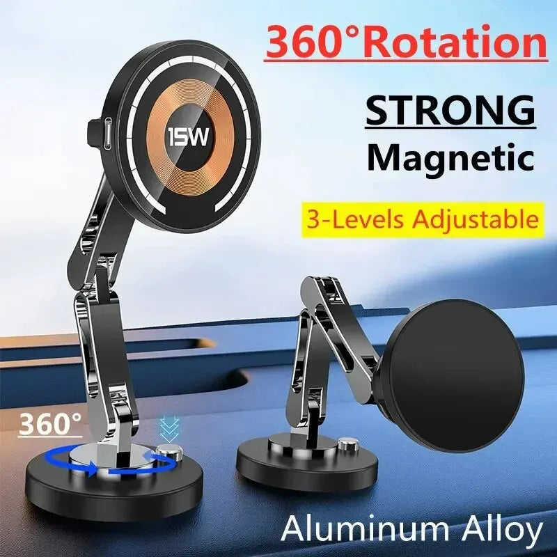 Magnetic Wireless Car Charger – iPhone 12–15