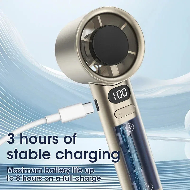 High-Speed Mini Handheld Fan – USB Rechargeable