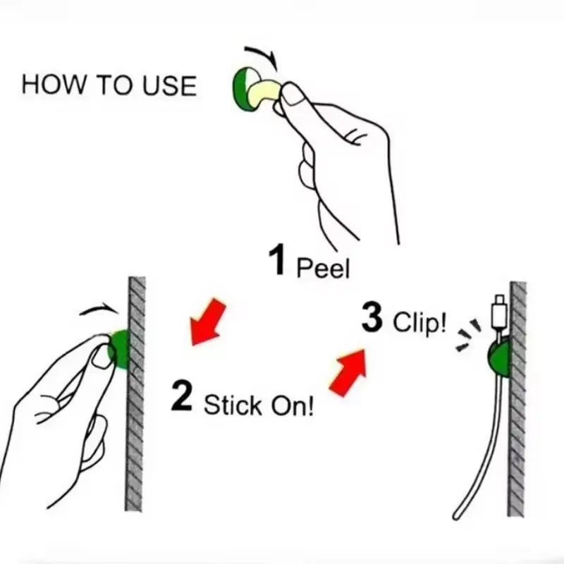 Mini Cable Clips & Cord Organiser (5/50 Pack)