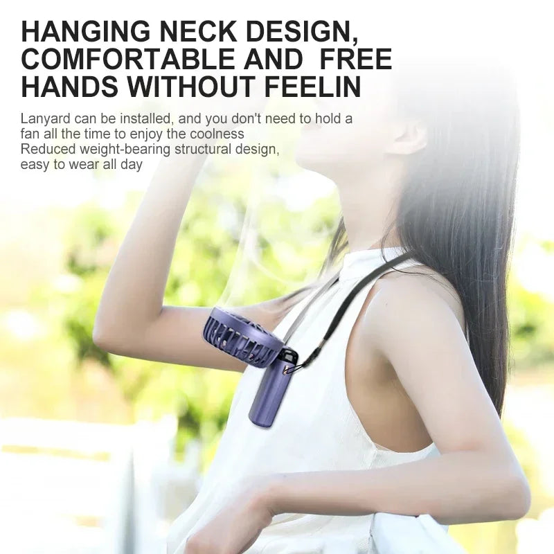 Foldable Neck Fan with Phone Stand – 1800mAh