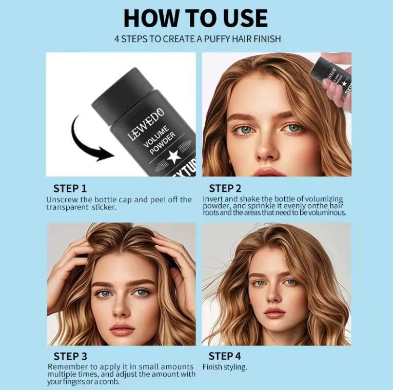 Hair Styling Powder Oil Control Hair Powder Fluffy Hair Powder Increase Hair Volume Instantly Long-Lasting Styling For Men Women - Clario Essentials