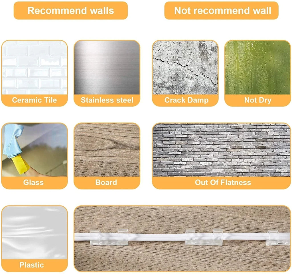 Self-Adhesive Cable Clips – Cord Organiser