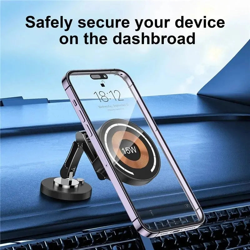 Magnetic Wireless Car Charger – iPhone 12–15