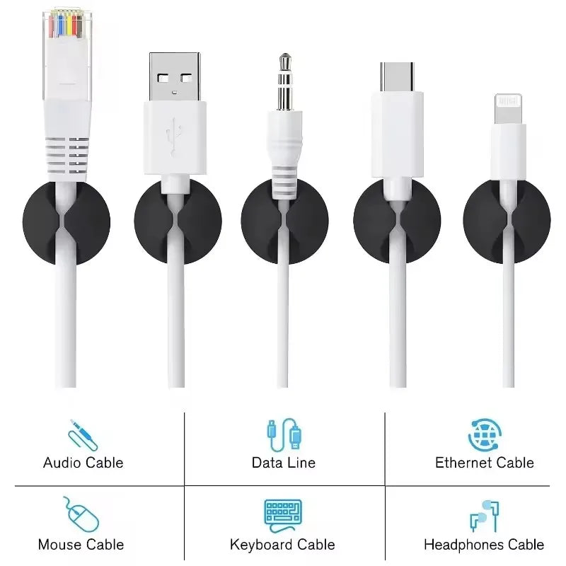 Mini Cable Clips & Cord Organiser (5/50 Pack)